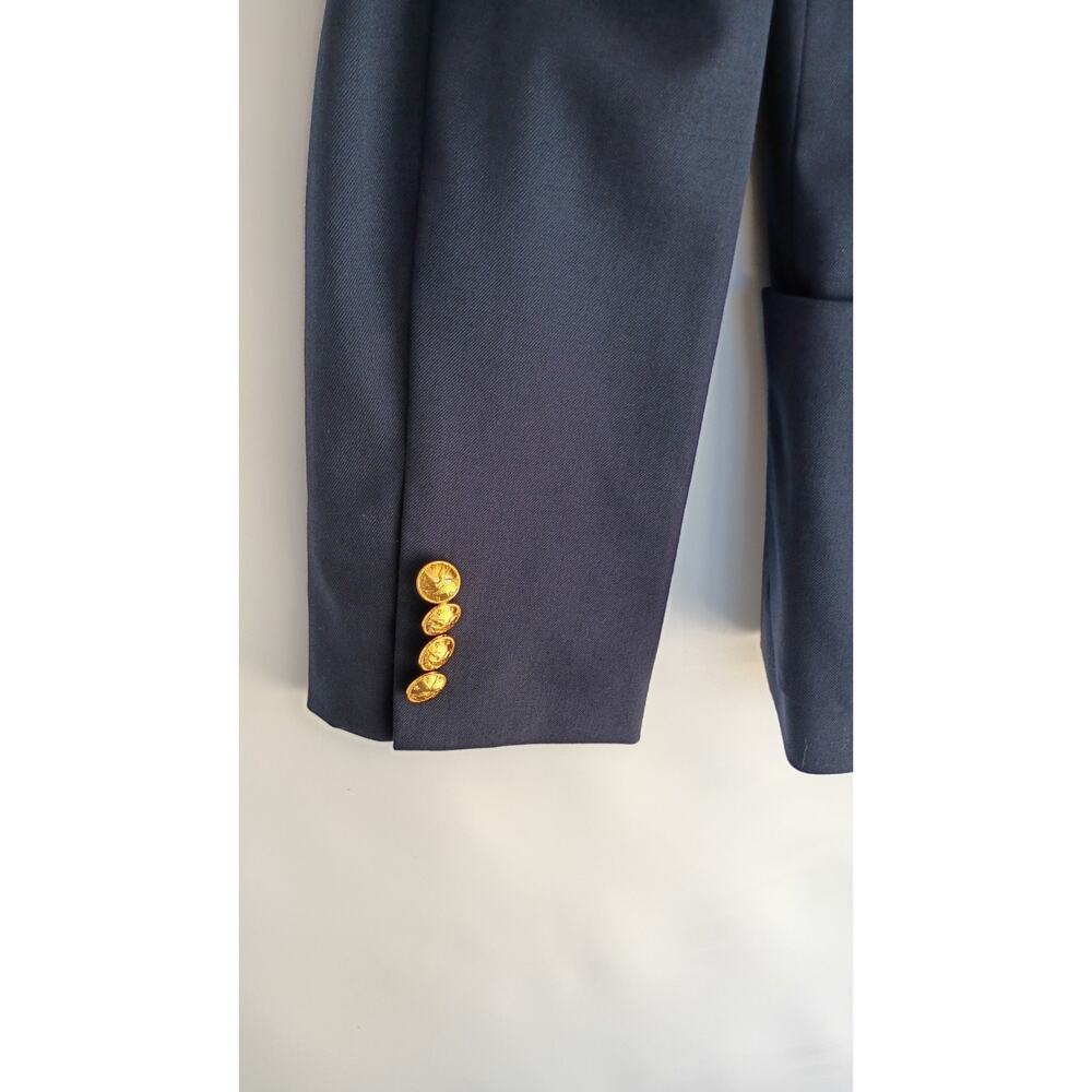American Living Blue Crest Wool Blazer Jacket Gold Button Preppy Academia 14 NEW - Picture 10 of 13